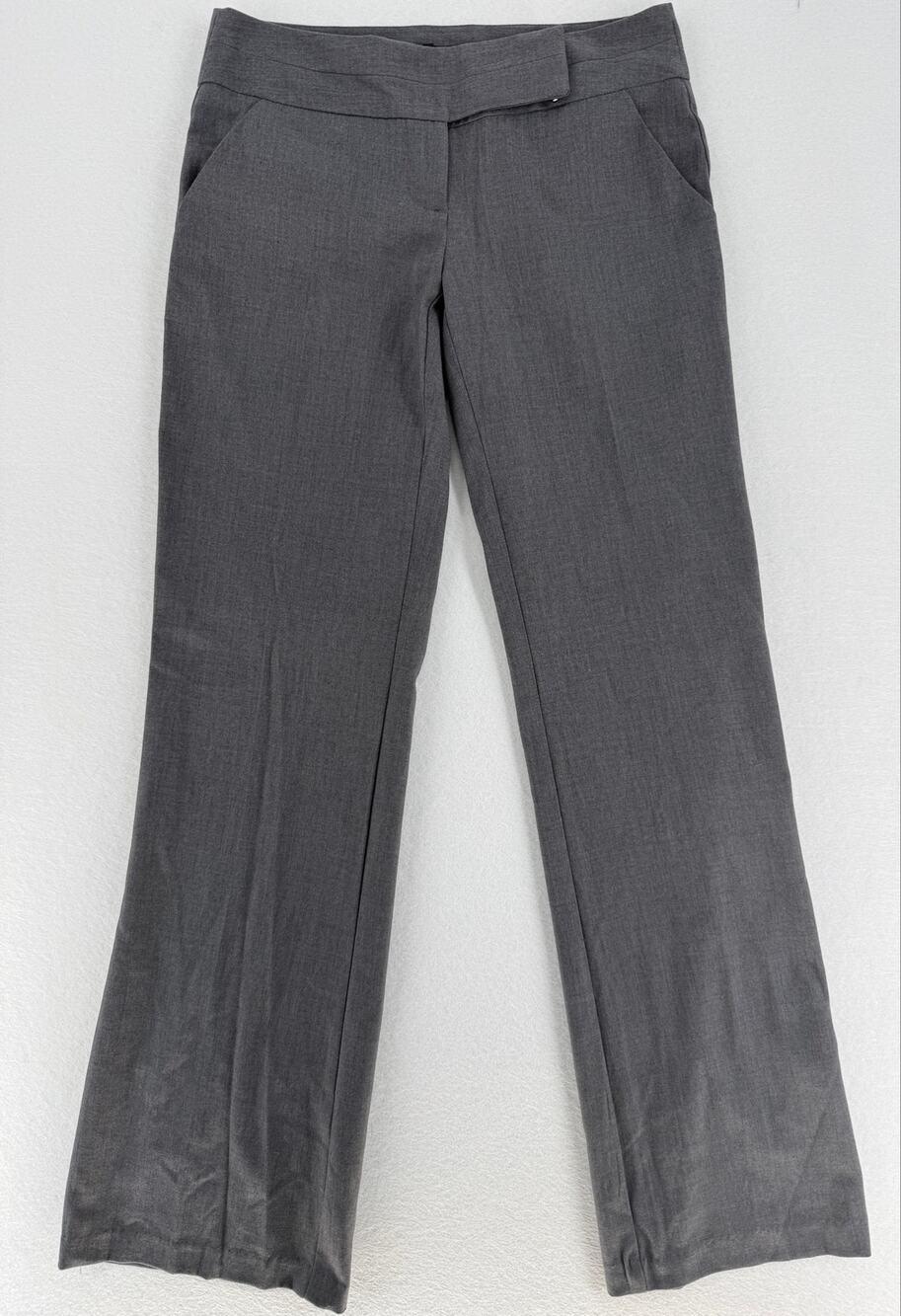 My Michelle Pants Size 3 Gray Low Rise Flare Dress Trousers Y2K Office Siren